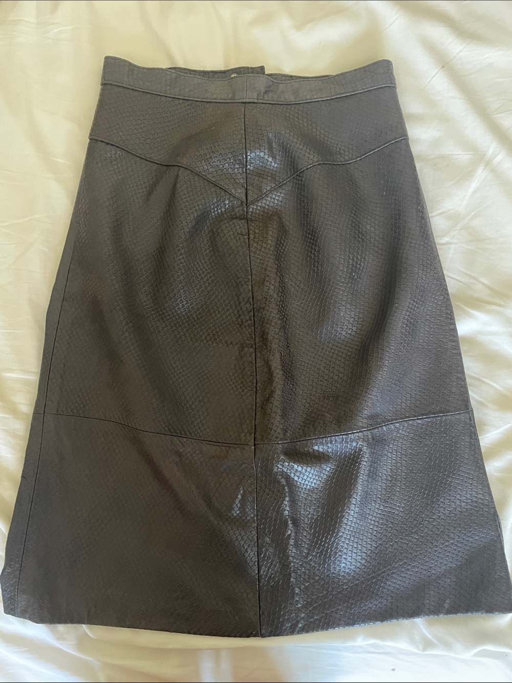 Women's Dark Brown Leather A-Line Skirt